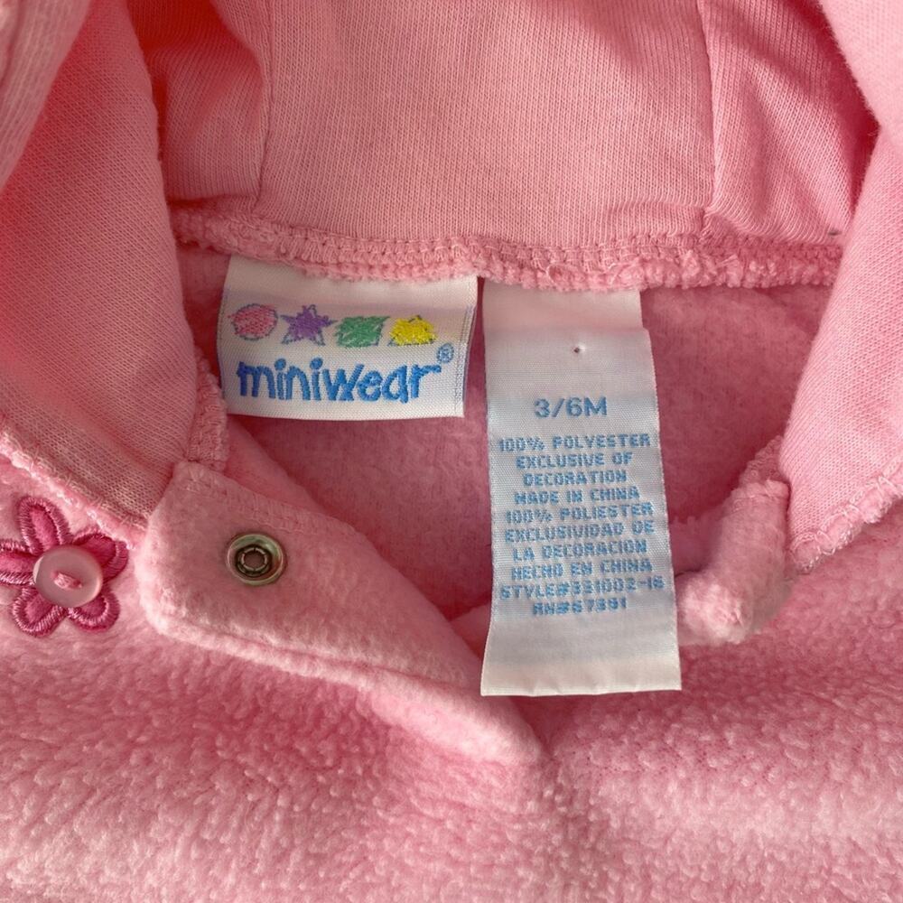 Miniwear Vintage Widgeon Kids Style Pink Fleece Baby Girl Sweater Jacket Hoodie - Picture 4 of 5